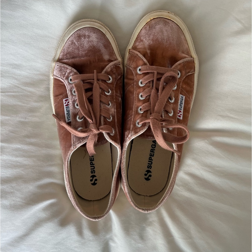 Superga Women’s Pink Velvet Sneakers